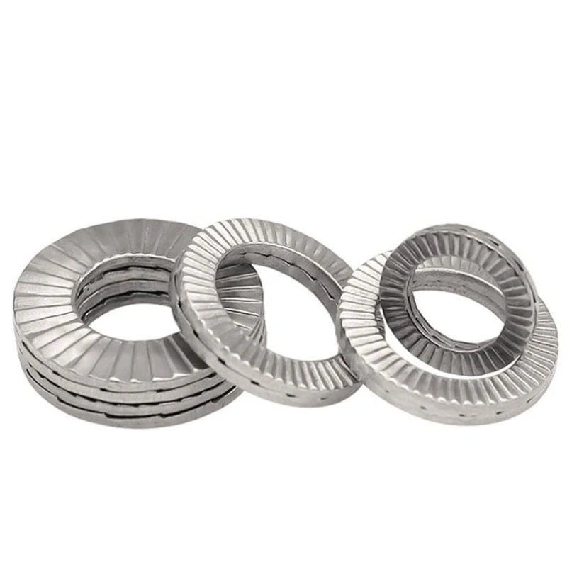 

Toothed Gasket Шайба Двойн Stainless Steel 304 And 316 Double Stack Two Fold Self Locking Washer DIN25201 NL3 ~ 68SP Gear Washer