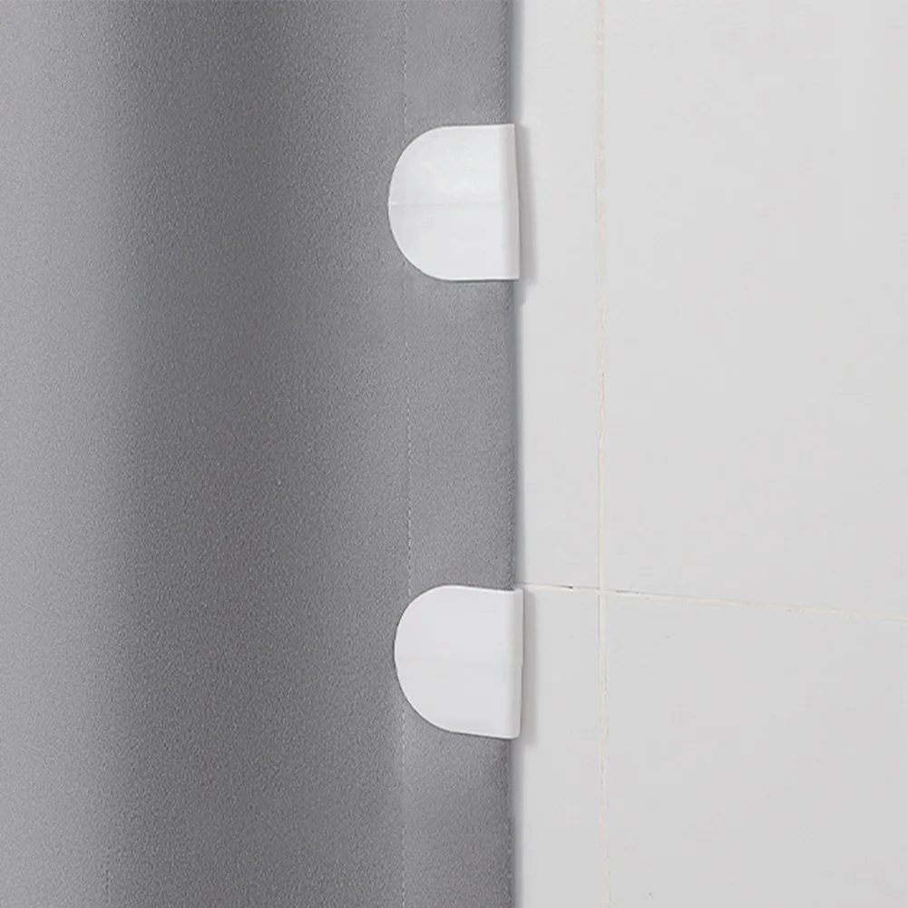 4PCS Shower Curtain Clip Bathroom Shower Curtain Clip Wind-proof Splash-proof Perforated Clips Fixing Clips shower curtain clips