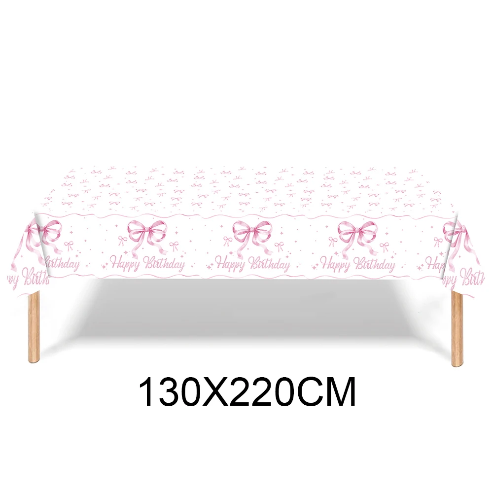 Pink Bow Theme Disposable Paper Napkins - 20pcs for Birthdays, Baby Showers, and Weddings