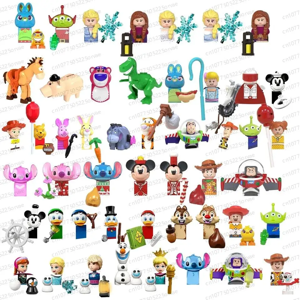 

Mini Action Toys Figures Building Blocks Cartoon Toy Story Mickey Mouse Winnie The Pooh Frozen Stitch Donald Duck Bricks