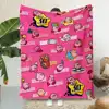 Cartoon Stars K-Kirby Wave Printed Blanket Picnic Blankets Warm Blanket Soft and Comfortable Blanket Home Travel Birthday Gift 6
