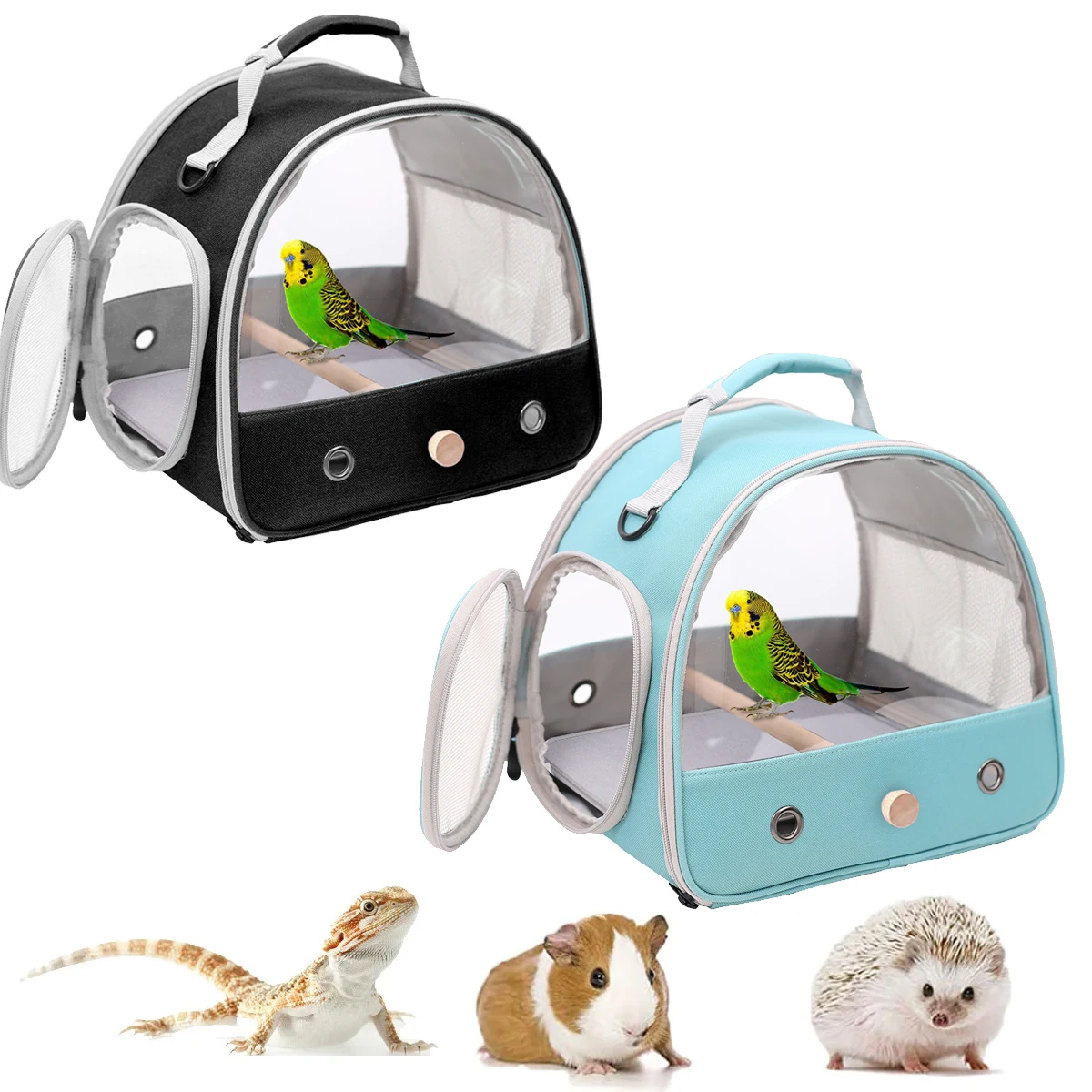 Portable Clear Bird Parrot Transport Cage Breathable Bird Carrier Travel Bag Small Pet Access Window Collapsible Outdoor Bag foldable pet carrier backpack dog cat outdoor travel carrier packbag nylon breathable mesh pet backpack pet out bag cat backpack