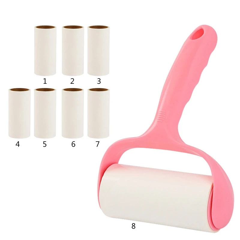 

Lint Roller with 8 Rolls Refills Sticky Paper Pet Hair Remover Tearable Adhesive Glutinous Dust Lint Brush for Clothes Seats