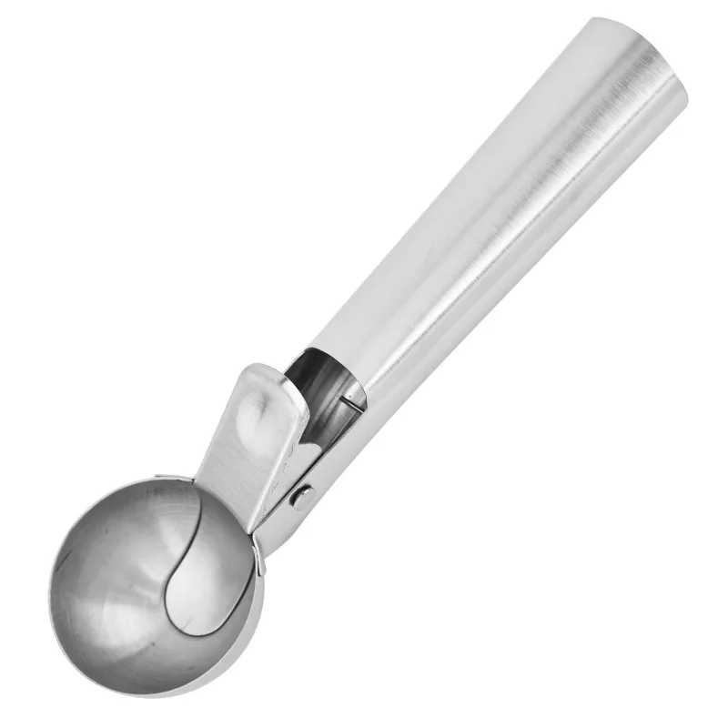 Stainless steel cream dipper household ice cream spoon push-type fruit watermelon ball scooper spoon