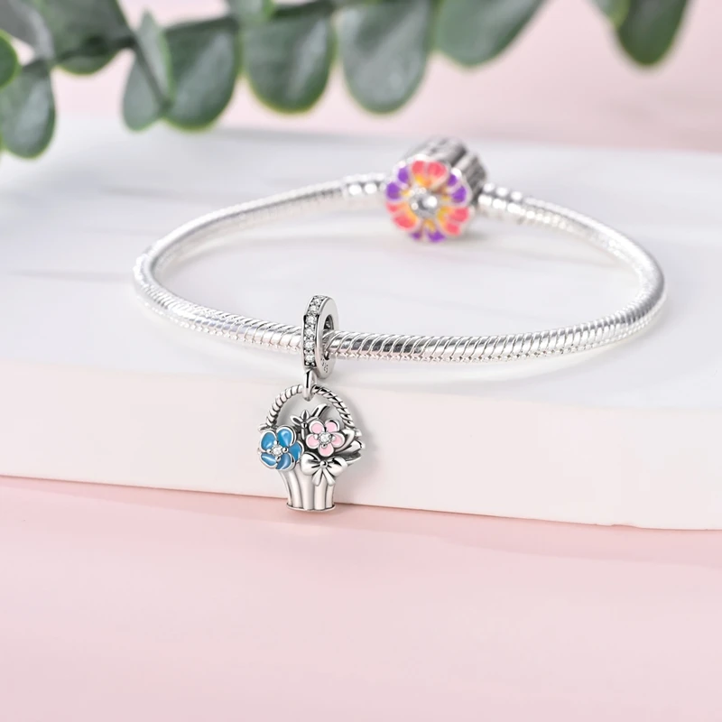 Neue 925 Sterling Silber Charms Perlen Fisch Bär Apfel Ente Anhänger Passend für Original Armband Halskette für Frauen DIY Schmuck Geschenk – Detail 11