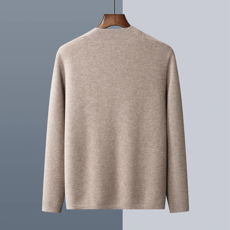 New Cashmere Jacket Men V-Neck Knit Cardigan Spring Autumn Casual Loose Top Youth Pure Wool Sweater Warm High Quality Men Coat