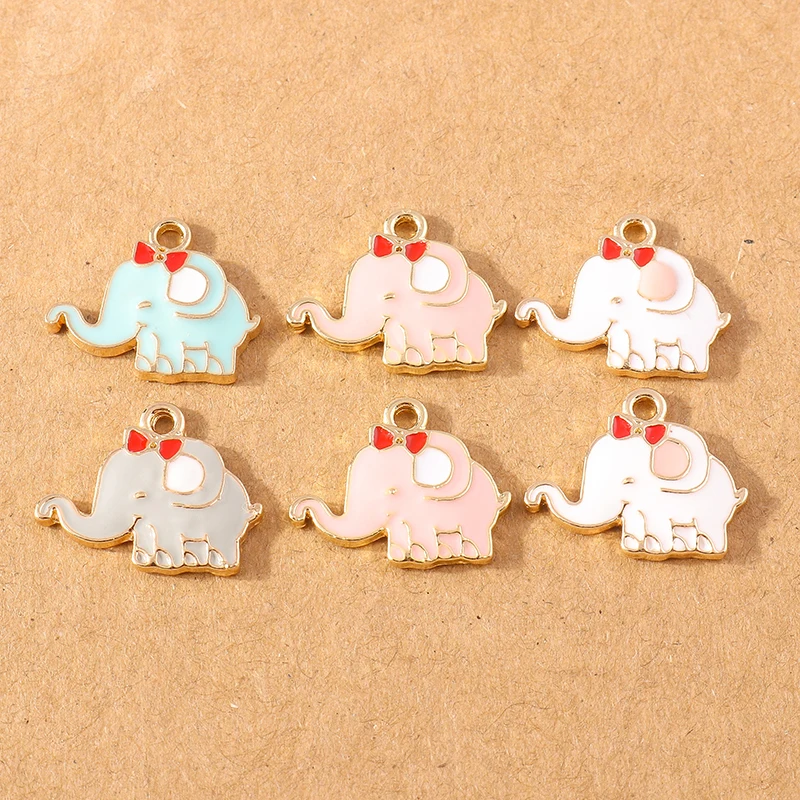 10 Stück bunte Emaille Kristall Elefant Charms Anhänger für Schmuckherstellung Ohrringe Halskette DIY Zubehör Zubehör – Detail 1
