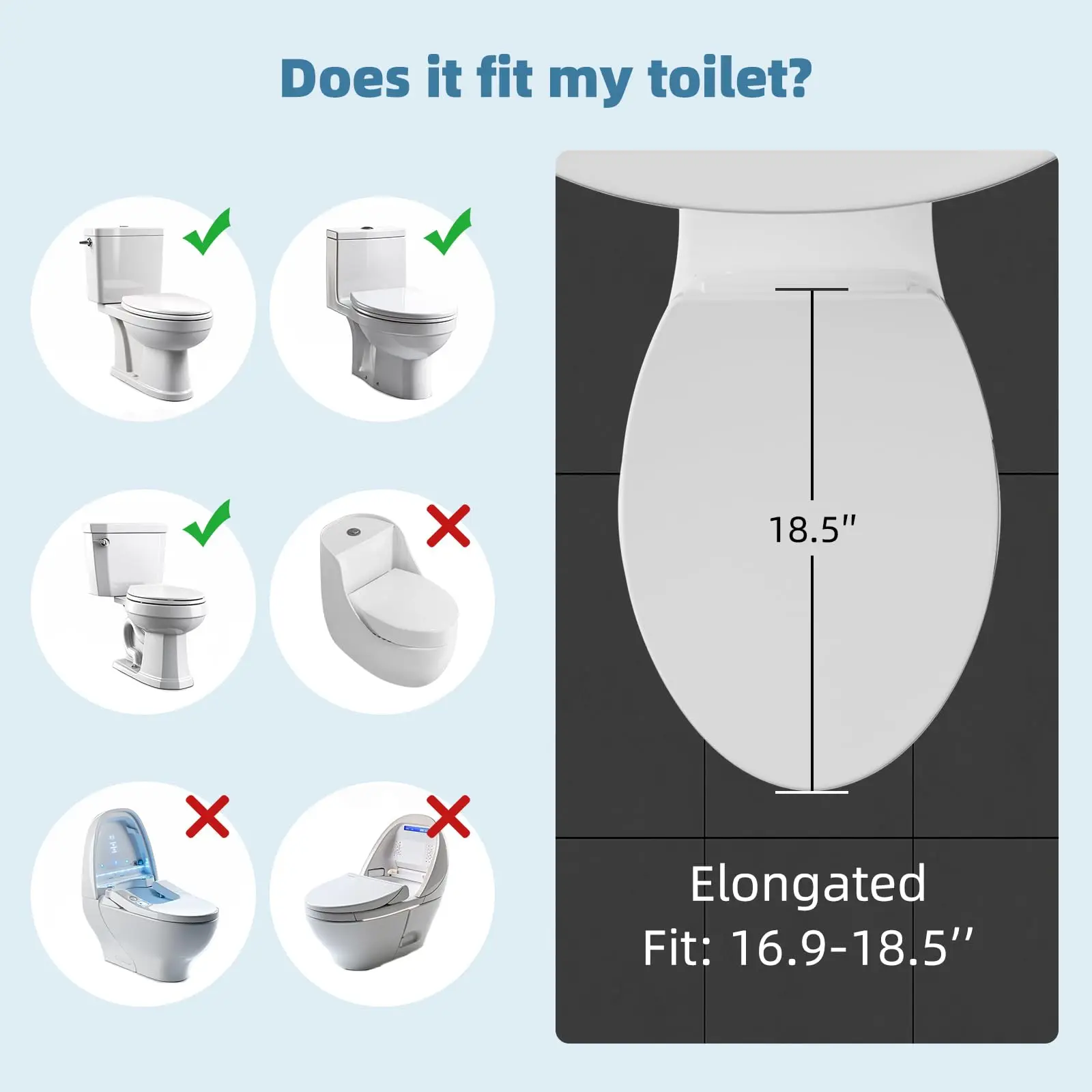 Elongated Bidet Toilet Seat with Slow Close,Non-Electric Bidet Attachment for Toilet Seat with Dual Nozzle,Self-Cleaning Nozzles