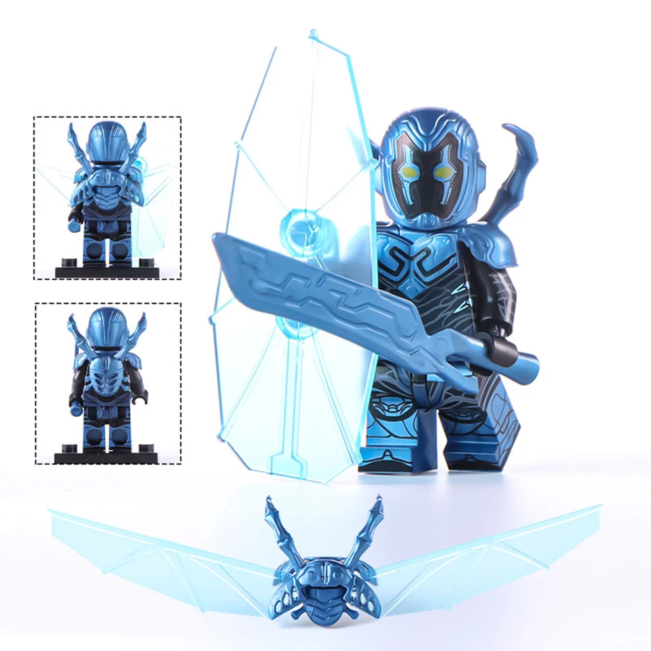 MOC Bricks Movie Super Blue Beetle Building Blocks Comic DC Anime Heroes Assembly Action Figures Toys for Kids Christmas Gifts 5