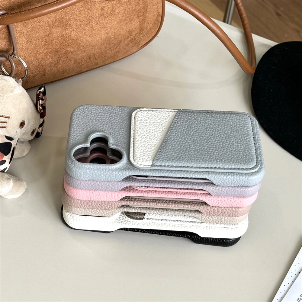Vibrant Candy Color Wallet Phone Case with Soft-Touch Back Cover