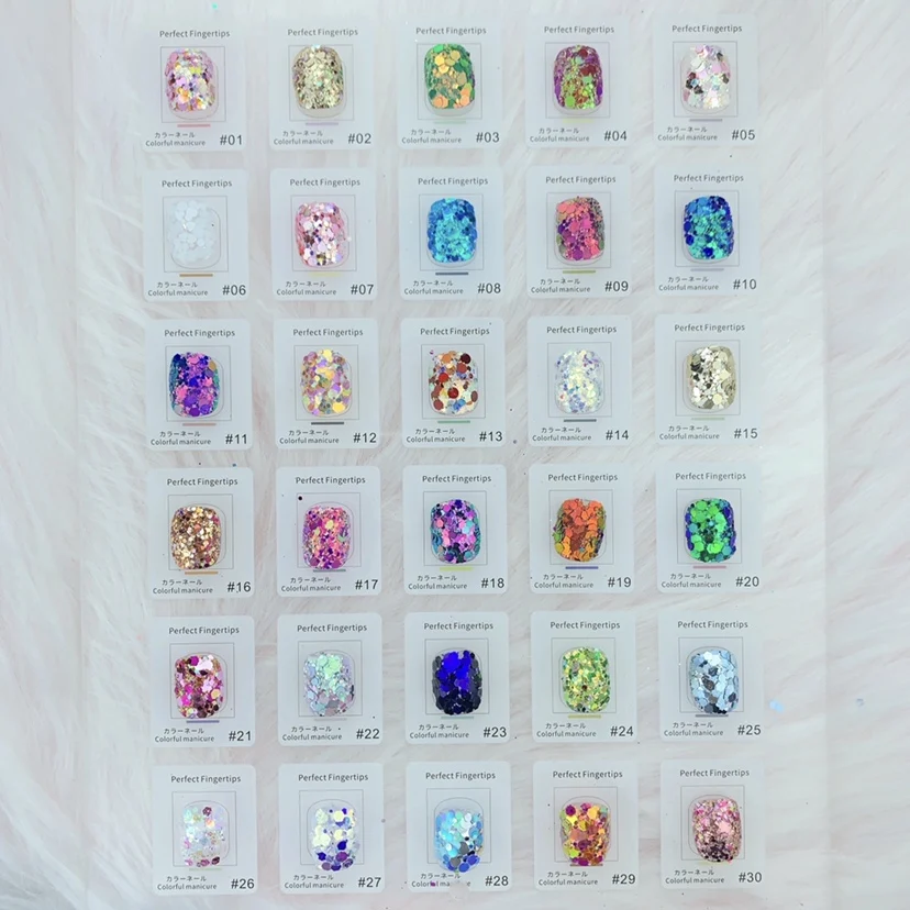 

Popular nail accessories, flash laser sequins, glitter powder nail patch set