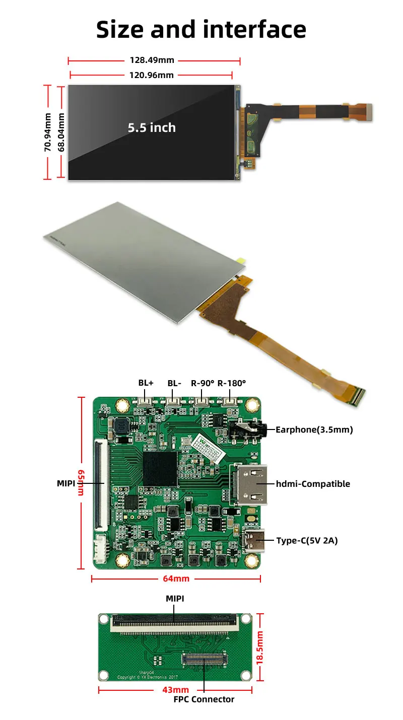 Console de Jogos, TV Box, PC, TFT LCD, 2K IPS, 2560x1440, 5,5