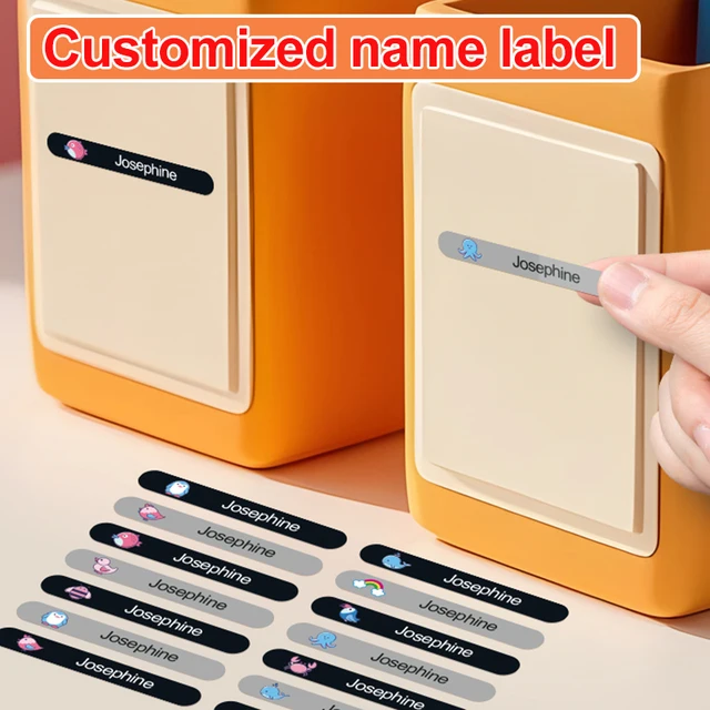 Multicolor Personalized Stickers Custom Name Tags for Sport Bottles, School Supplies & Travel Mugs - Tear-Resistant Adhesive 1