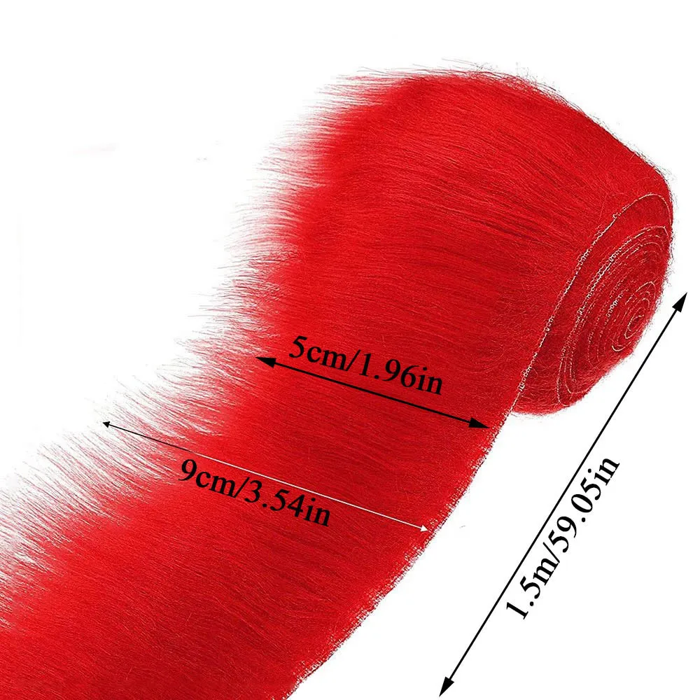 1.5M Faux Fur Ribbon Tape DIY Apparel Sewing Fluffy Trim Trimming Fabric Sewing Plush Fur Stripe Home Christmas Decoration fur fabric