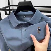 Polo d'été à manches courtes en coton de haute qualité pour hommes, marque de mode, ours en peluche brodé, T-shirt décontracté d'affaires de golf 5