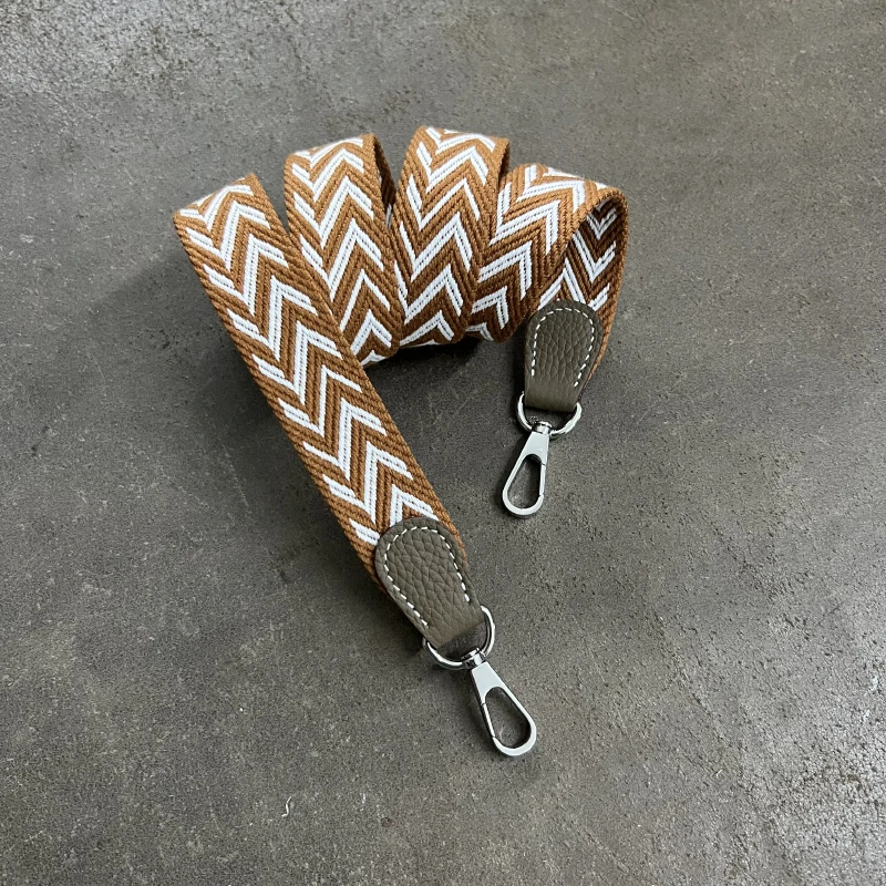 2.7cm Wide Canvas Belt With Etoupe Togo Leather For Evelyn Bag Shoulder Strap Bag Accessories