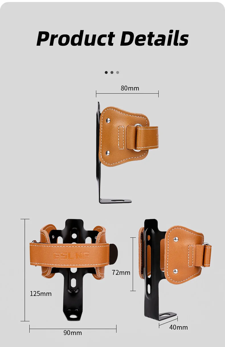 Einstellbare Straße Fahrrad Wasser Flasche Käfig Aerodynamische Mountainbike Flasche Halter Hochwertige Leder Flasche Halterung – Detail 2