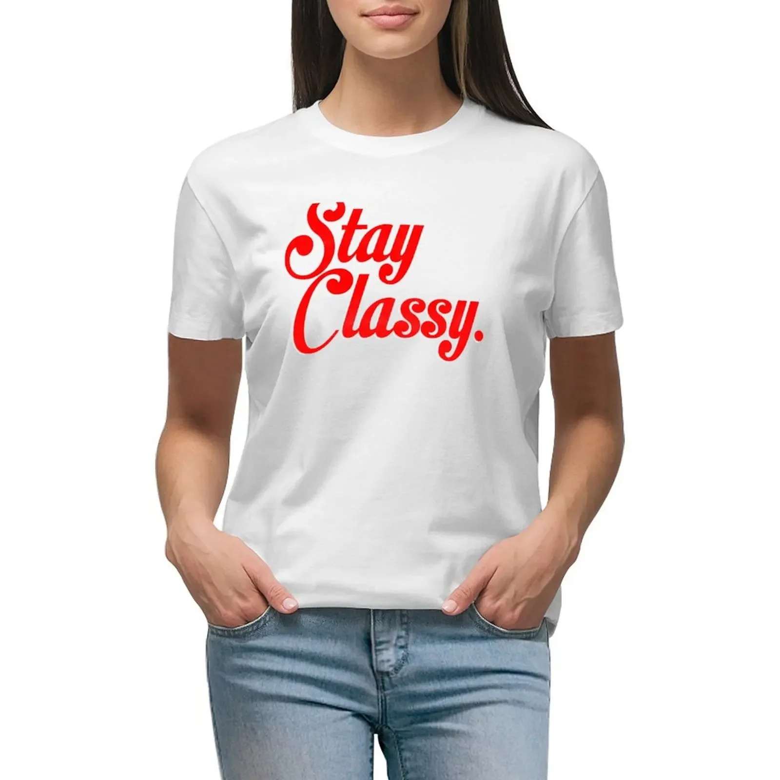 

Stay classy. T-shirt aesthetic clothes anime clothes t-shirts for Women cotton