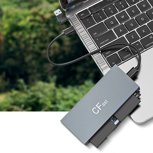 6-in-1 CFast Kartenleser – USB 3.2 10 Gbit/s, Liest CFast/SD/TF/MS/XD/CF Gleichzeitig, Mit USB-C & USB-A