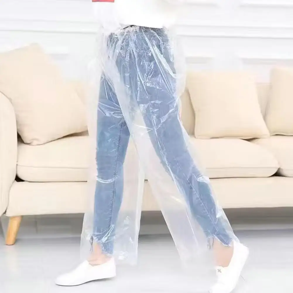 Rain Pants Waterproof Elastic Waist Rain Trousers For Men Women 130cm/107cm Length Non-disposable Trousers For Outdoor/Hiking disposable rain pants