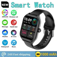 2025 New Smart Watch Men Women AMOLED Screen Bluetooth Call Heart Rate Sleep Monitoring GPS Track Waterproof Sports Smartwatch