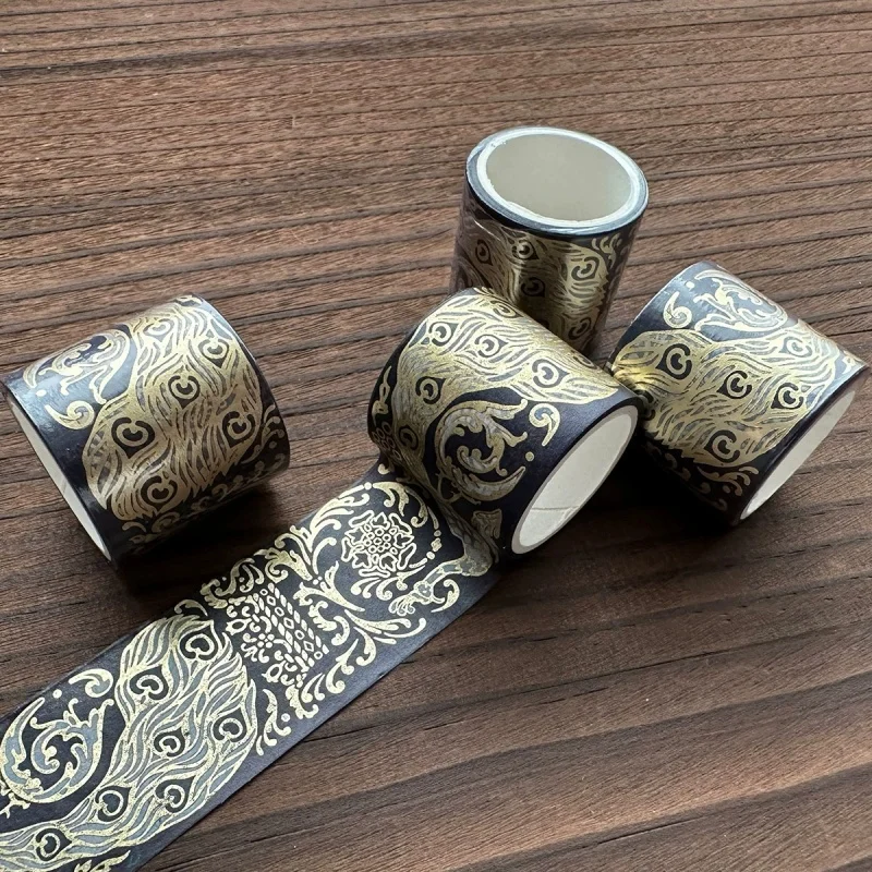 DIY 수제 제품에 적합한 핫 스탬핑 및 종이 테이프 6롤 선물 포장 장식 클래식 장식