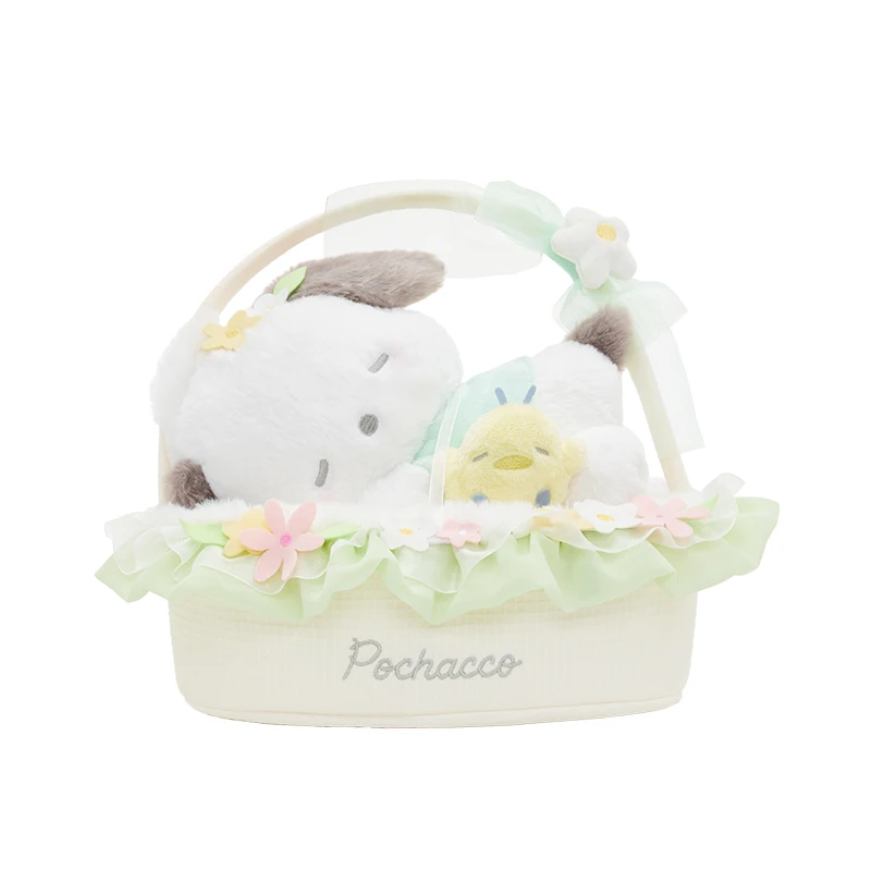 thumbnail image 1 of Muñeco de peluche con colgante de la serie Spring Sleep Flower Basket de Sanrio, muñeco de peluche con periférico de anime Kuromi Cinnamoroll, 1 of 5