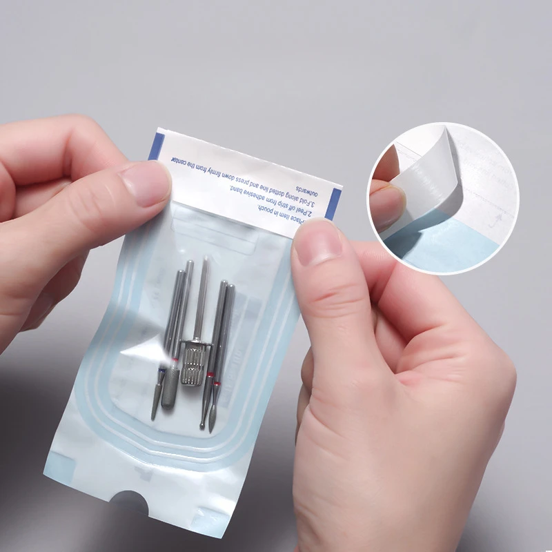 100/200pcs/bag Self-sealing Sterilization Pouches Bags 4 Sizes Medical-grade Bag Disposable Nail Art Tattoo Accessories Supplies 2