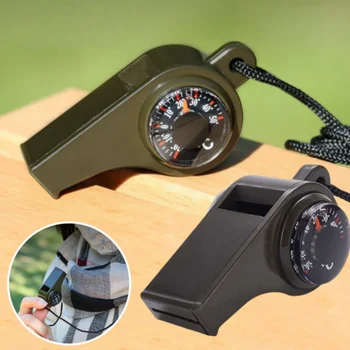 3-in-1 Emergency Whistle Compass Thermometer 1