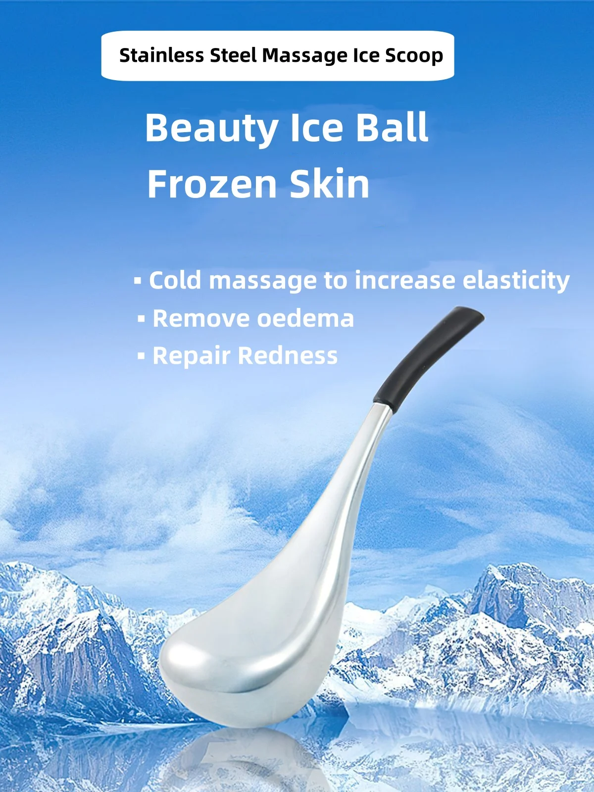 1PC Ice Globes Facial Massage Spoon Stainless Steel Ice Wave Massage Ball Face Beauty Cryo Sticks Cooling SPA Skin Massage Ball