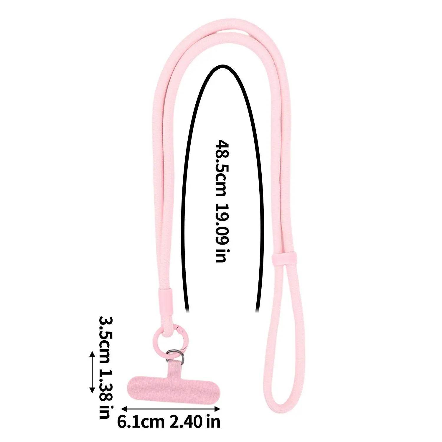 Universal Adjustable Cell Phone Lanyard with Charm Chain and Hanging Cord Clips