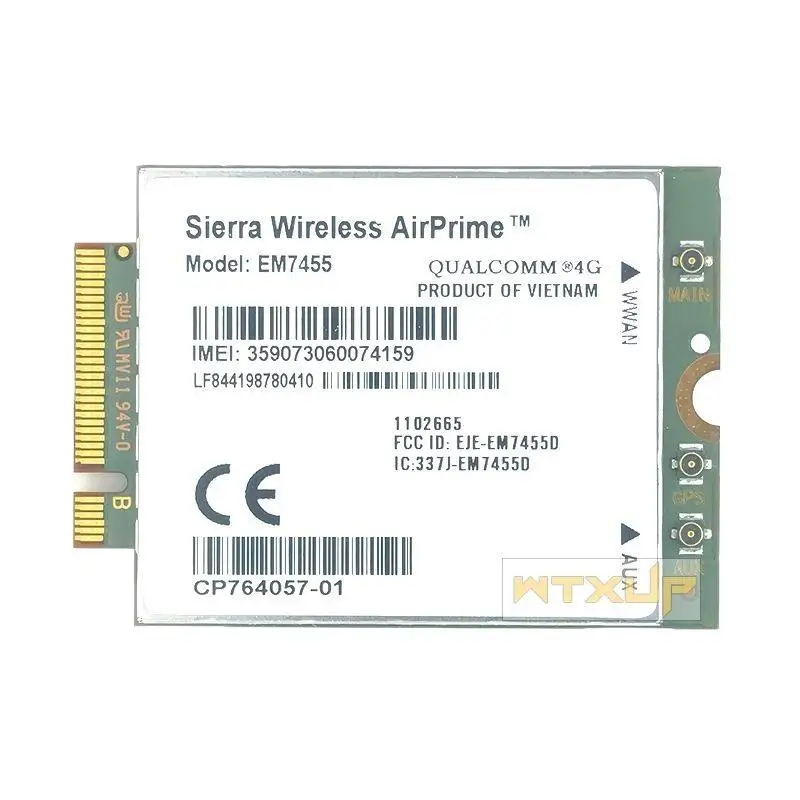 1세트 메탈 4G 카드 300Mbps WWAN 무선 EM7455 1103582 FDD/TDD LTE Cat6 NGFF M.2 4G 모듈 노트북 및 4G 라우터용-F(x)