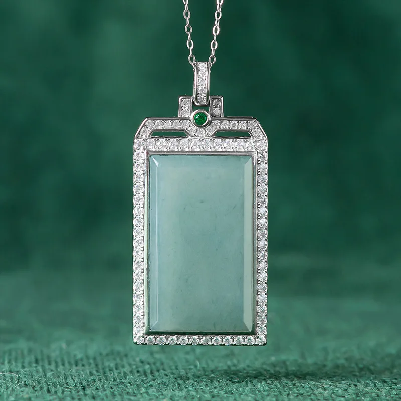

Burmese Jade Pendant Emerald Chinese Luxury Necklace Gifts for Women Stone 925 Silver Green Natural Pendants Charm Jadeite