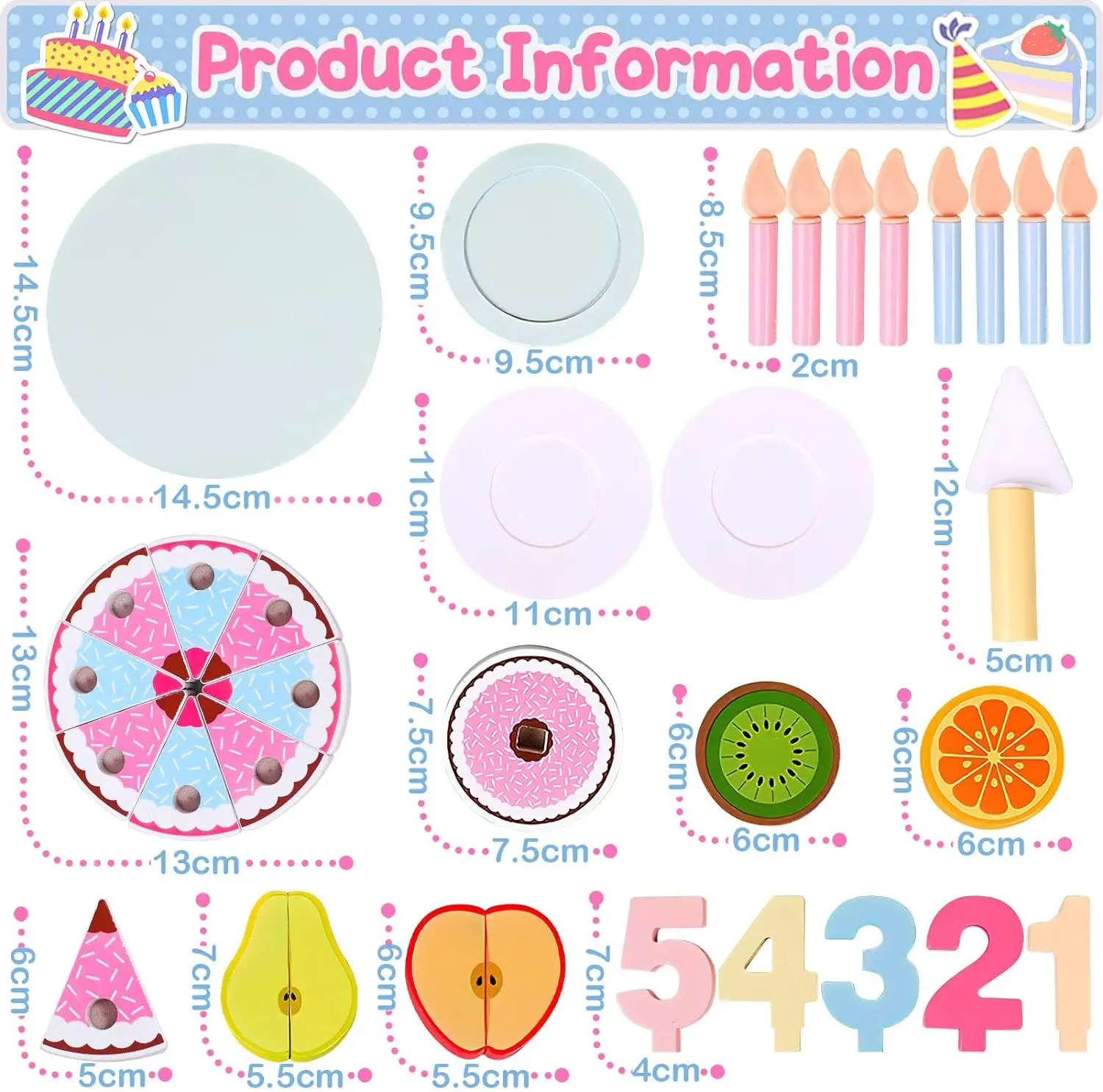 Wooden Birthday Cake & Tea Party Set