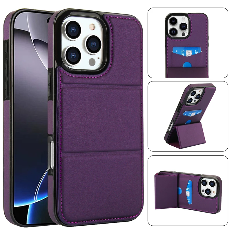 Sleek Foldable Card Holder and Stand for Mobile Phone Protection