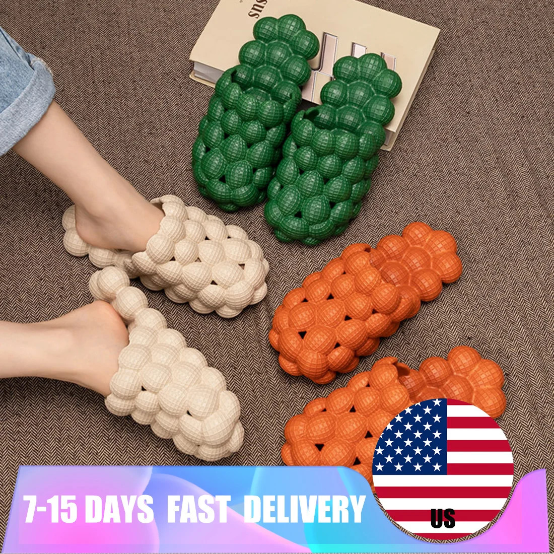 

Soft Cloud Slippers Women Foot Massage Sandals Couple Summer Home Indoor Bathroom Non Slip Slippers Bubble Sandals