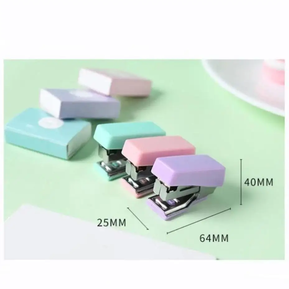 미니 스테이플러 세트 스테이플 종이 바인더 문구, 사무실 바인딩 도구, 학용품 문구, 귀여운 책상 액세서리, 1PC