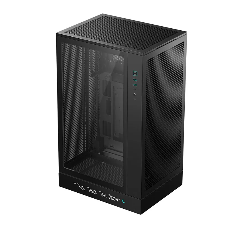 디피쿨 CH270 디지털 디스플레이 섀시 수직 MATX 구조 360 수냉 지원 ATX 전원 공급 장치 컴퓨터 섀시