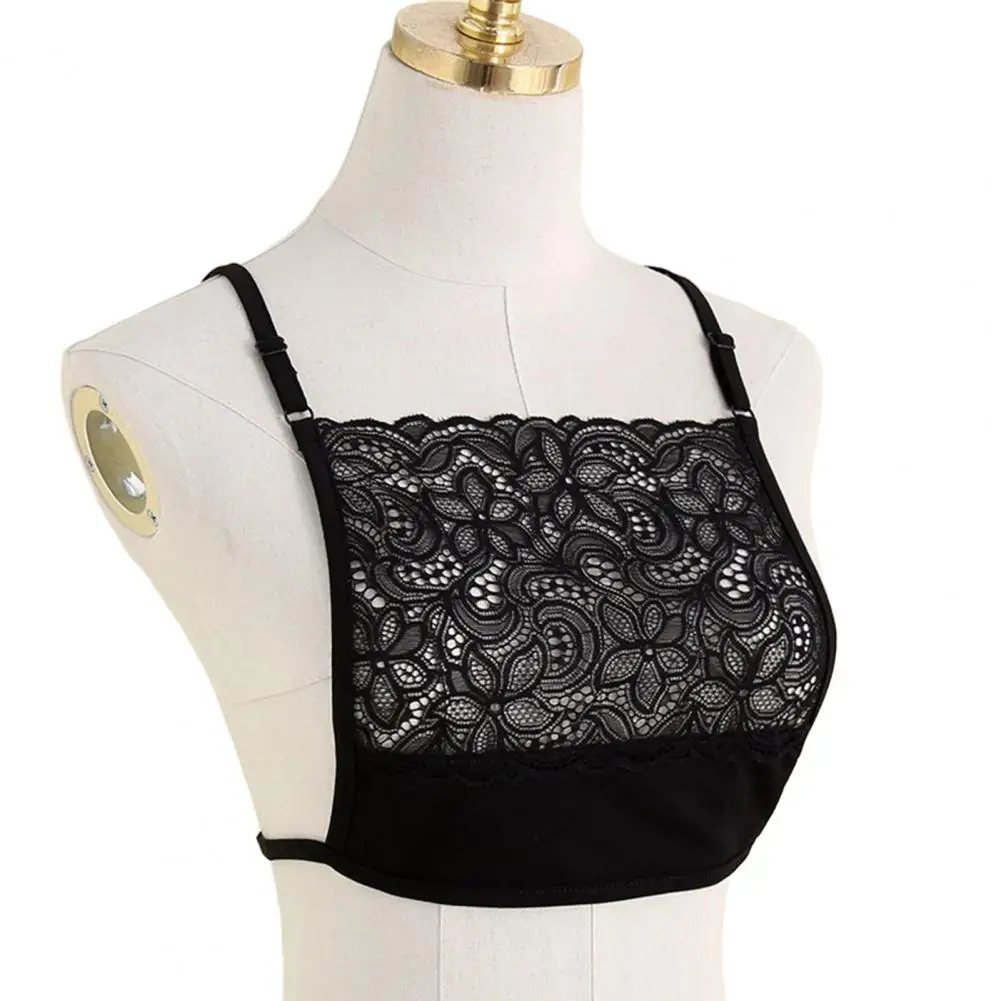 

Feminine Lace Jacquard Top Soft Lace Jacquard Cleavage Cover Camisole Bras for Women Breathable Modesty Panel Vest with Solid