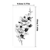 Waterproof Temporary Tattoo Sticker Flowers Roses Lilies Peonies Geometric Patterns Body Art Arm Fake Tattoos Sleeve Women Men 2