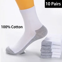 10 Pairs Cotton Socks Men Autumn Winter Thicken Socks Mid Length Deodorant Sweat Absorbing Casual Sport Socks Fast Shipping