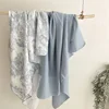 Floral Muslin Swaddle Blanket 100% Cotton Baby Bath Towel Wrap Muslin Swaddle Blankets Newborn Muslin Blankets Soft Waxy Blanket 3