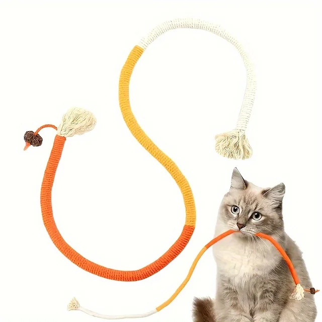 1PC Cat Bite Rope Toy Grinding Teeth Durable Teasing Cat Rope Toy 5