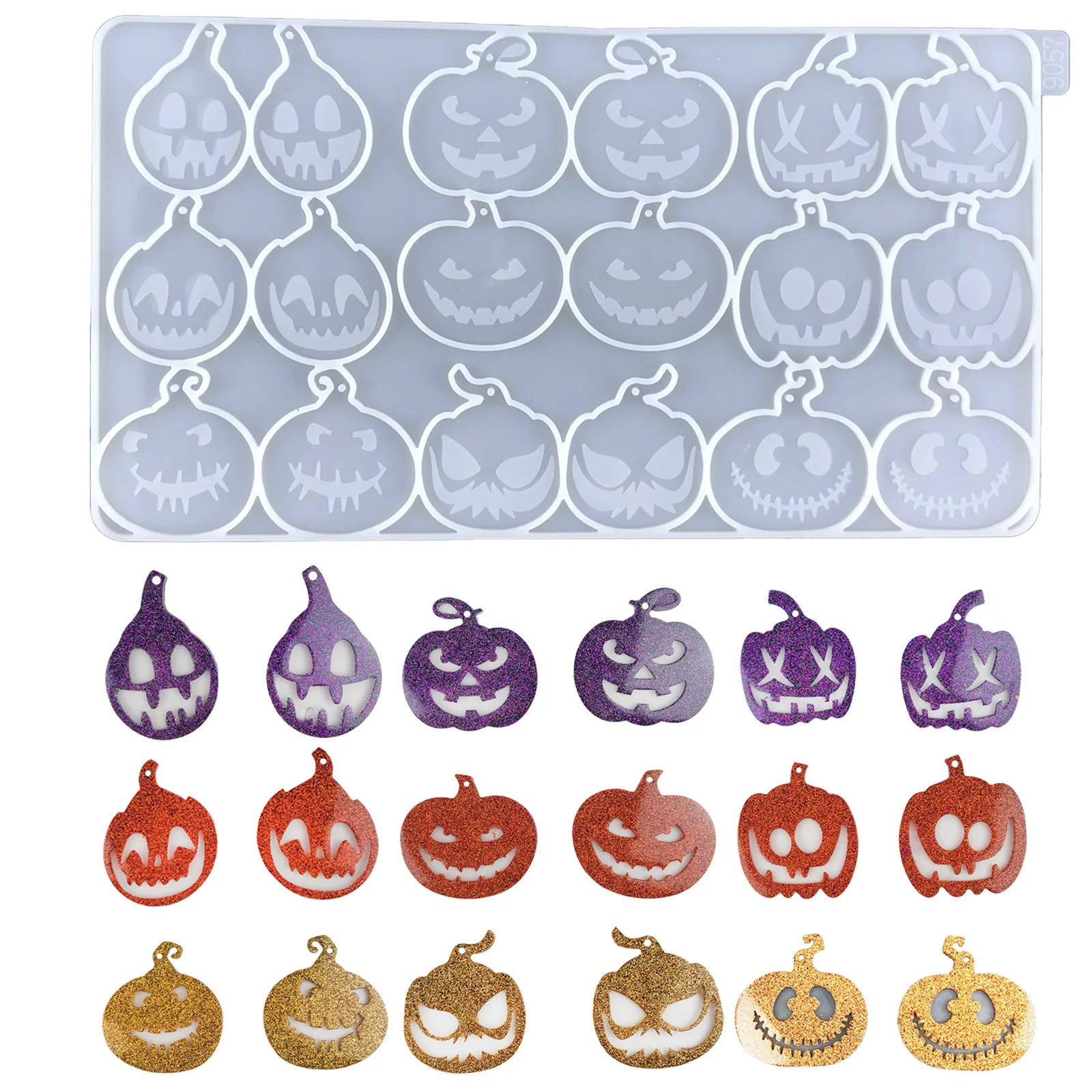 

Halloween Earrings Mold Diy Pumpkin Earrings Silicone Mold Pendant Key Pendant Pumpkin Resin Molds