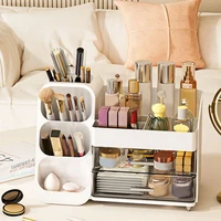 Plastic Desktop Organizer Cosmetic Container with Drawers Cosmetic Display Case Makeup Display Stand for Vanity Dressing Table 2