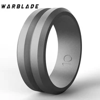 WarBLade 8MM Silicone Rings V-groove Hypoallergenic Flexible Sports Men Wedding Rubber Bands Food Grade FDA Silicone Finger Ring 2