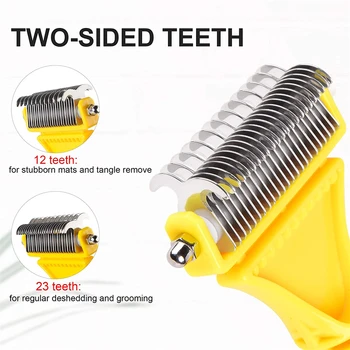 Pets Two-Sided Stainless Steel Grooming Brush