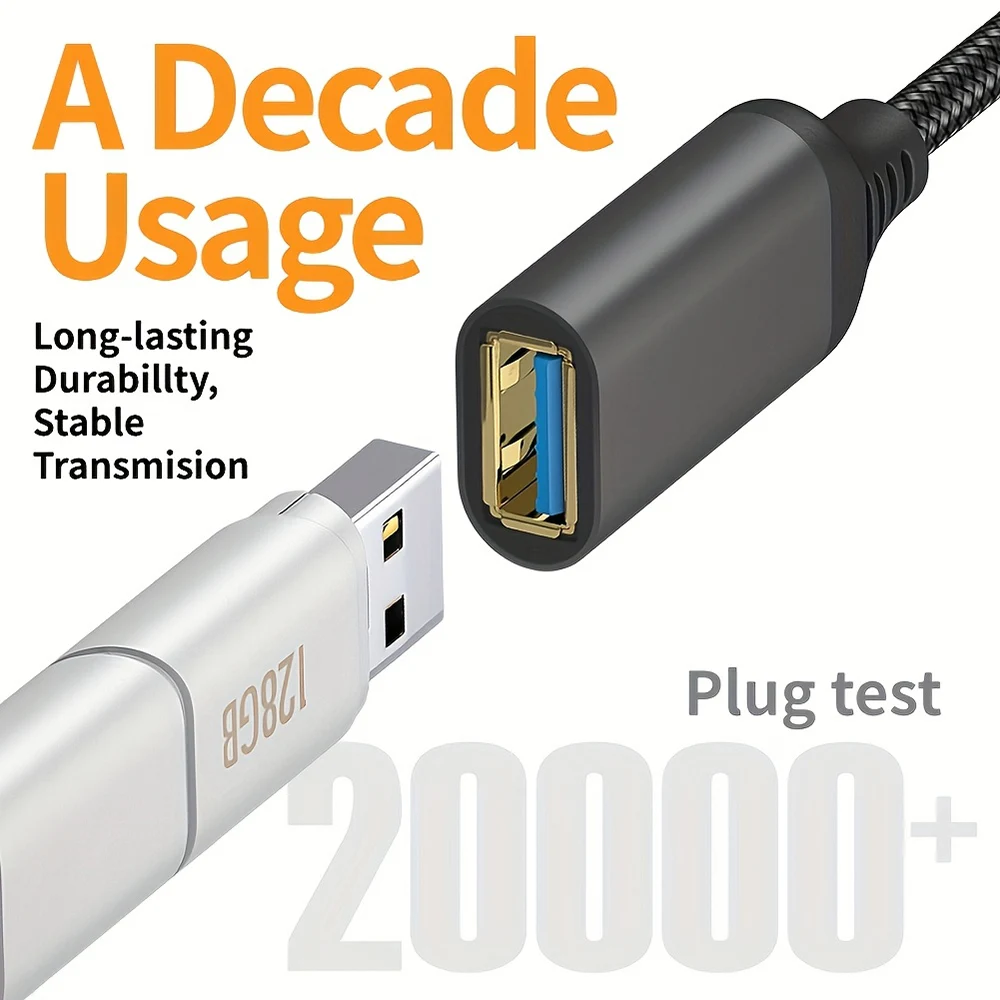 나일론 편조 USB 3.0 남성-여성 고속 전송 데이터 케이블 컴퓨터 카메라 프린터 확장 데이터 전송 와이어 5M