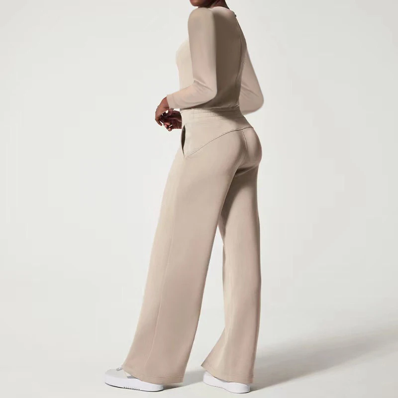 2023 New Women Streetwear Air Essentials Jumpsuit Playsuit Bodysuits Casual  Lady Loose Long Sleeve Romper Belted Wide Leg Pants - AliExpress