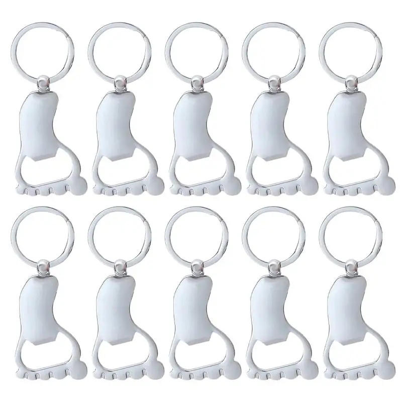 

10Pcs Bottle Opener Insert Kits Portable Bottle Openers Foot-Shaped Keychains Decorative Beer Openers Home Accessories Supply